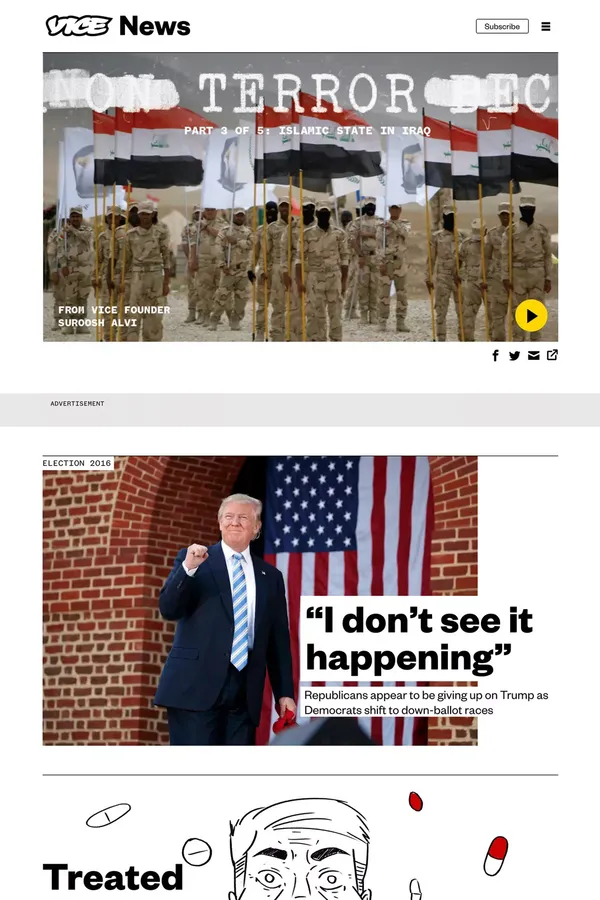 VICE News - Blog design inspiration