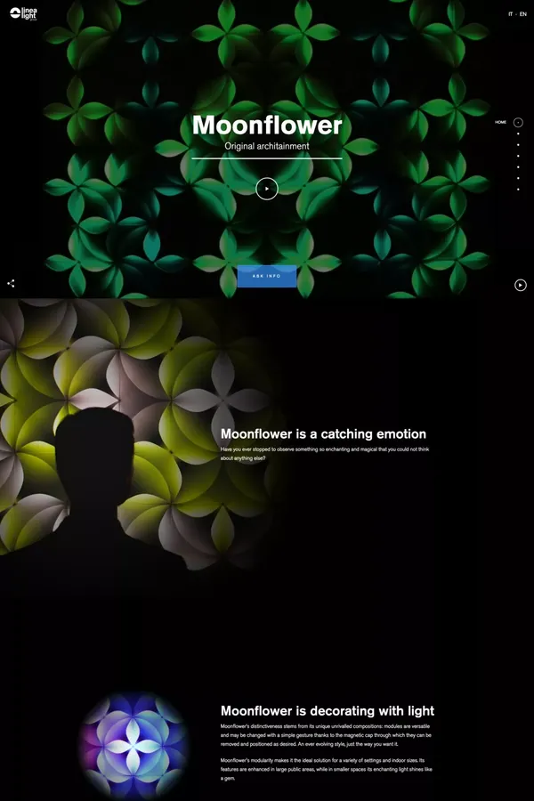 Moonflower - Linea Light - Landing design inspiration