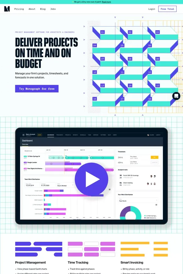 Project Management Software for Architects - Monograph - website design inspiration