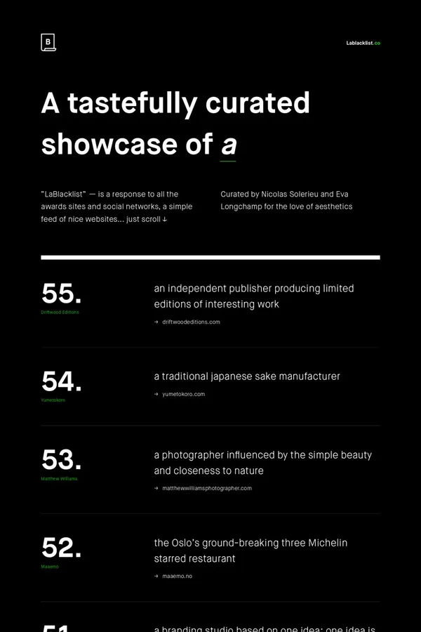 Lablacklist.co - Other design inspiration