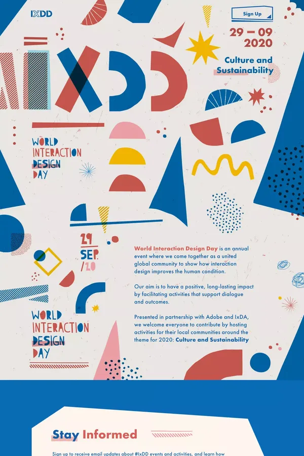 World Interaction Design Day - Landing design inspiration