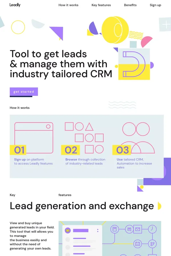 Leadly - Landing design inspiration
