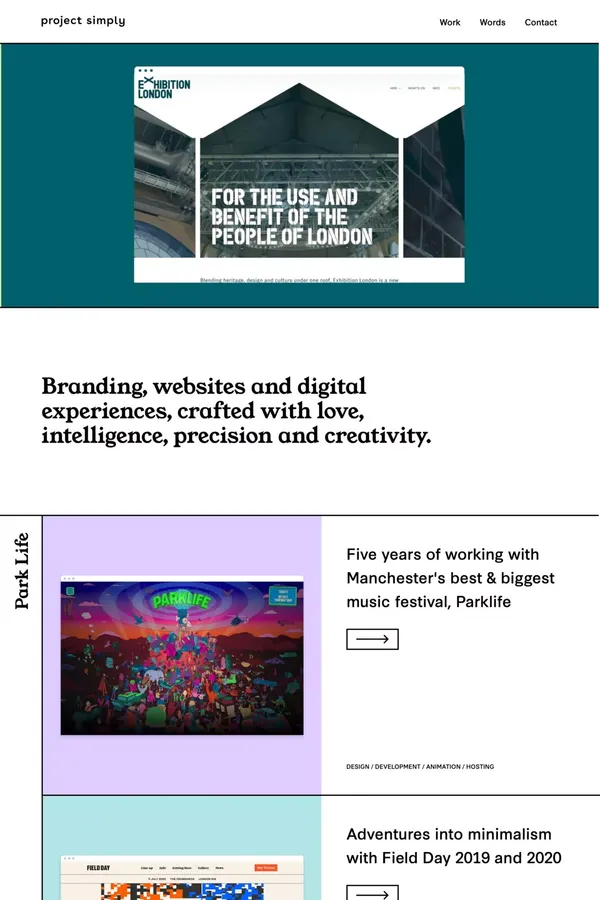 Brand design and digital for Festivals, Events and Lifestyle - Project Simply - Portfolio design inspiration