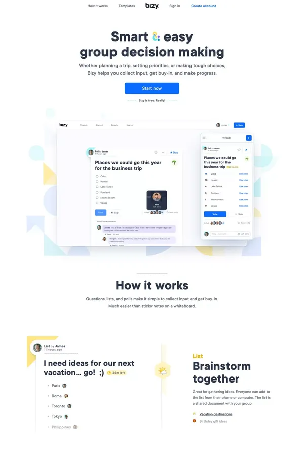 Bizy - Landing design inspiration
