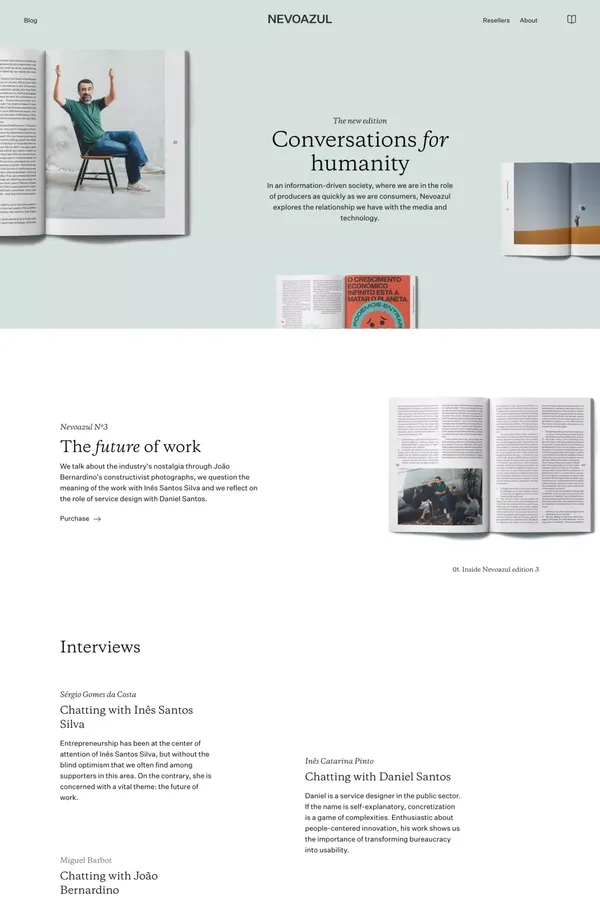 Nevoazul | Conversas em prol da humanidade - Blog design inspiration