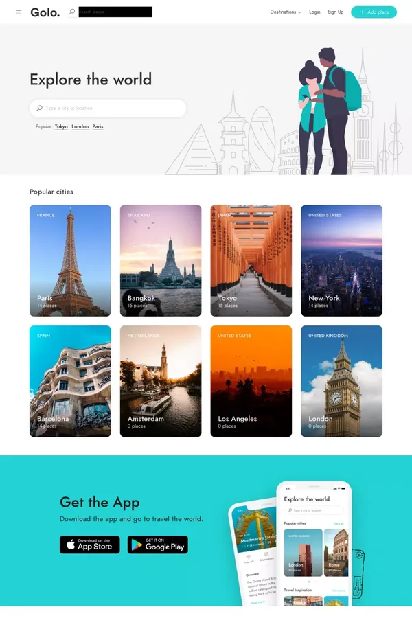 City Guide Travel Laravel Platform - website design inspiration