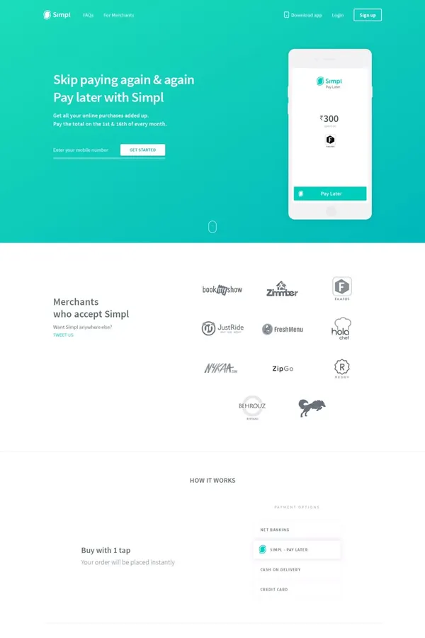 Simpl | Buy Now, Pay Later. - Landing design inspiration
