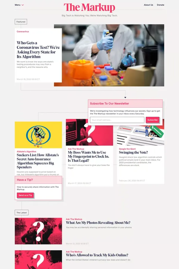 The Markup - Blog design inspiration