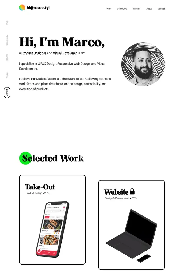 Marco Cornacchia - Portfolio design inspiration