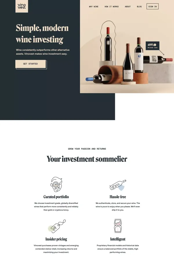 Vinovest - Landing design inspiration