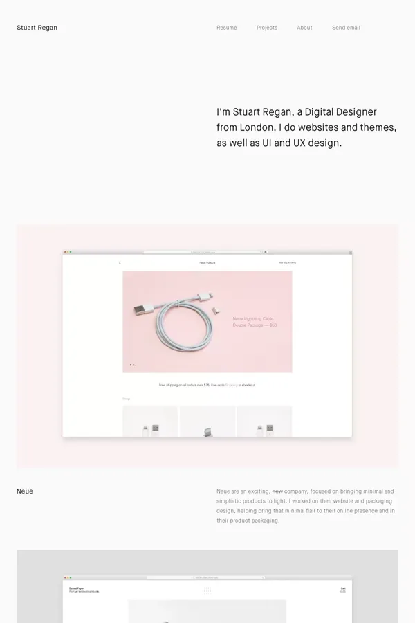 Stuart Regan — Creative Designer for your Business - Portfolio design inspiration