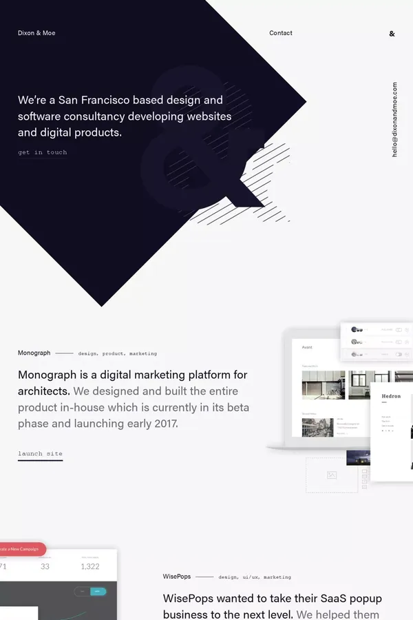 Dixon & Moe — Strategy, Design, Development and Marketing - Portfolio design inspiration