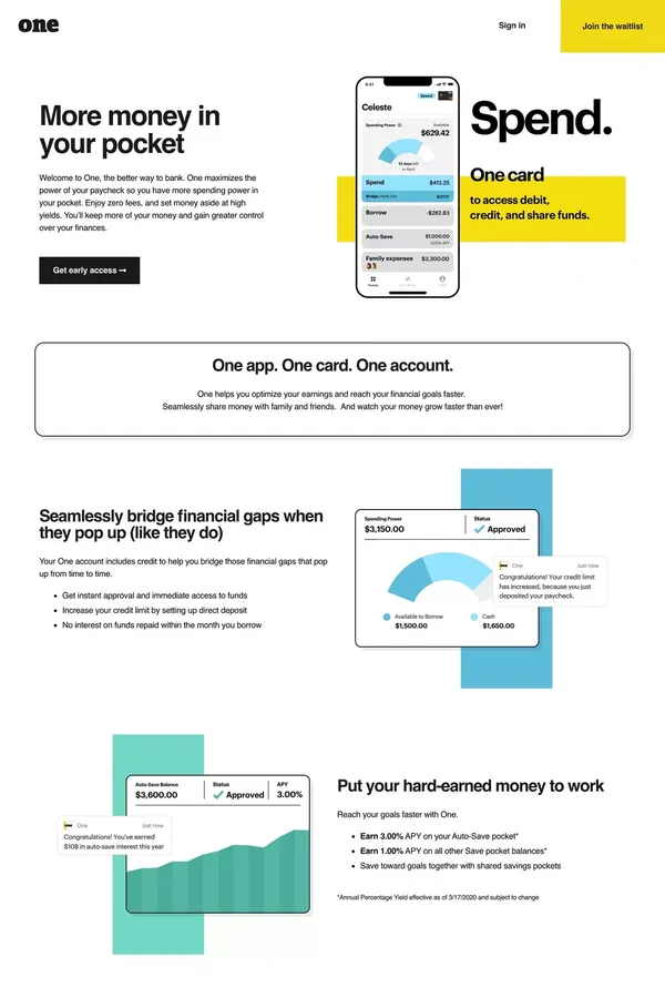 One Finance - One Finance - Landing design inspiration