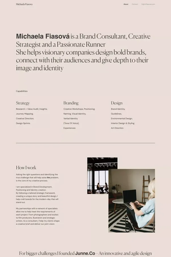 About | Michaela Fiasova - Portfolio design inspiration