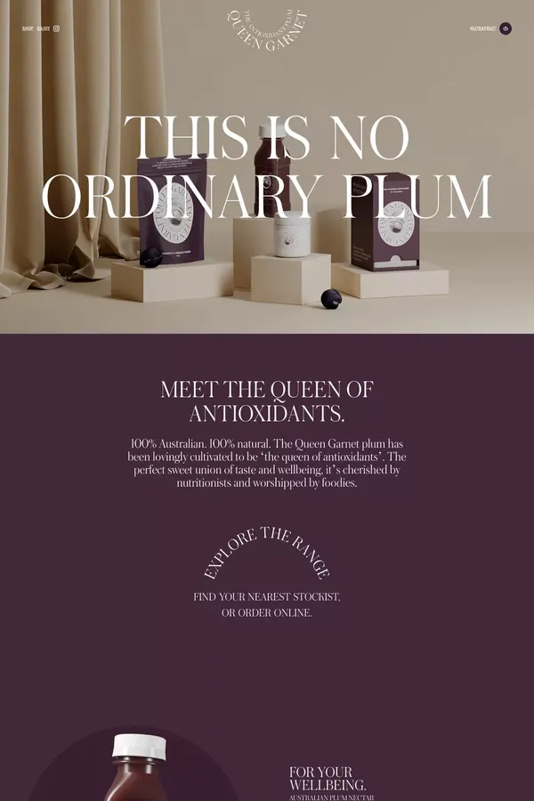 Queen Garnet – Queen Garnet – Australia’s own antioxidant superfood - Landing design inspiration