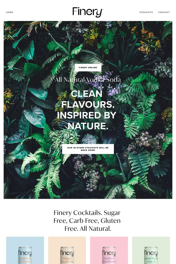 Finery Cocktails | All Natural Vodka Soda Premixed Drinks | New Zealand — Finery Drinks | All Natural Premium RTDs, Premixed Vodka Sodas - Landing design inspiration