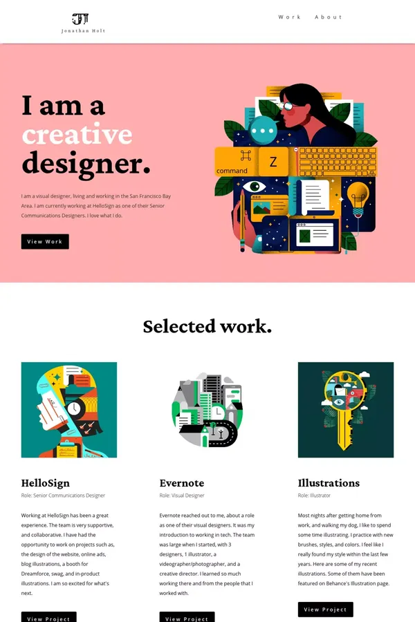Jonathan Holt's Design Portfolio - Portfolio design inspiration