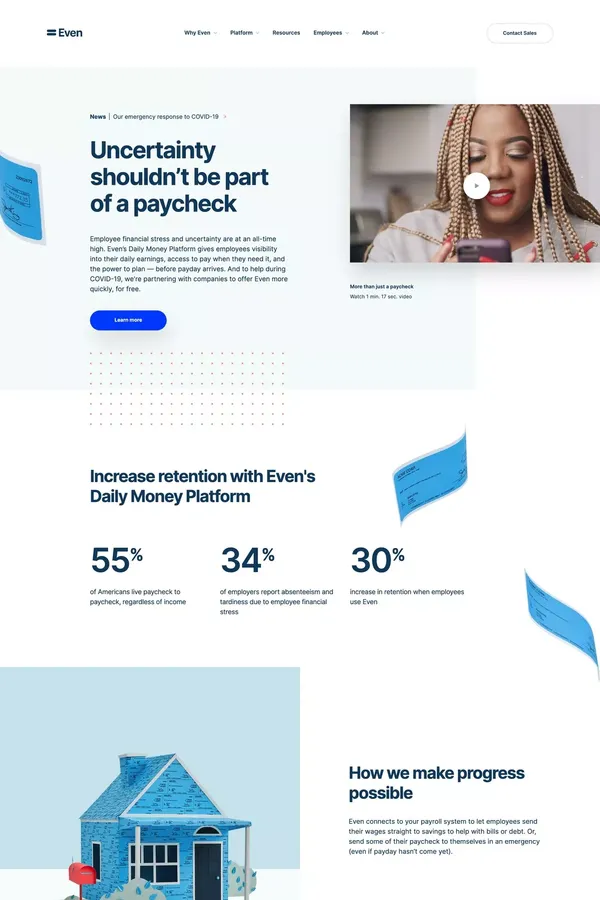 Even.com - Landing design inspiration