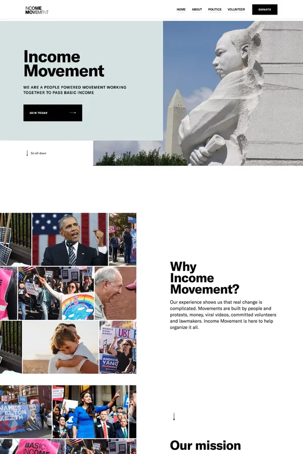 Income Movement | Official Site - Landing design inspiration