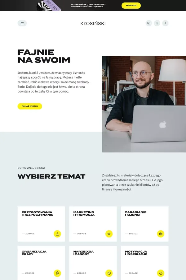 Jacek Kłosiński – pomagam w kreatywnej pracy - Blog design inspiration
