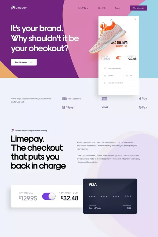 A More Flexible, Merchant-Focused Payment Platform | Limepay - Landing design inspiration