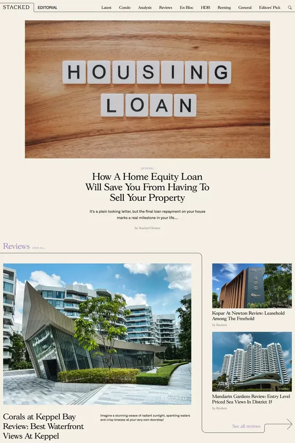 Property Blog Singapore: Tips and tricks for renters, buyers and sellers - Official Stacked Homes Blog - Blog design inspiration