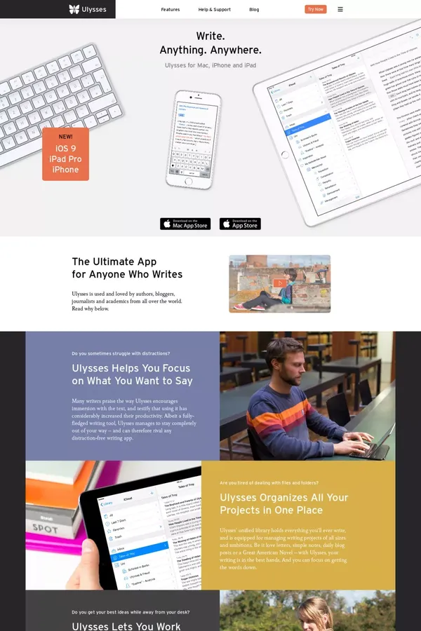 Ulysses - Landing design inspiration