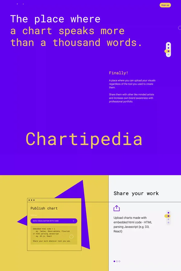 Explore Chartipedia - a home for data art lovers - Landing design inspiration