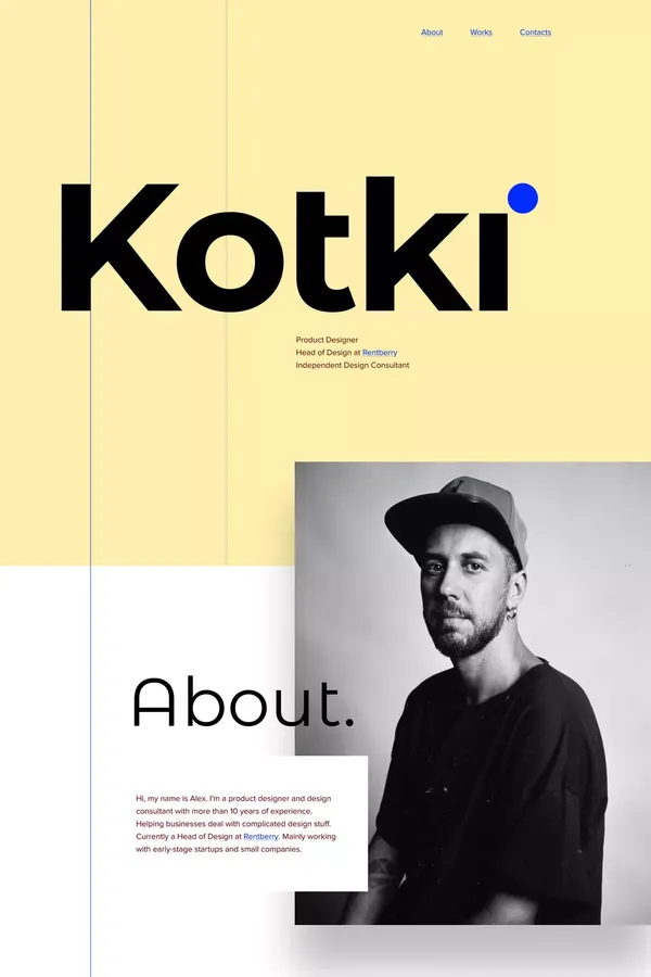 Kotki — Product designer and Design consultant - Portfolio design inspiration