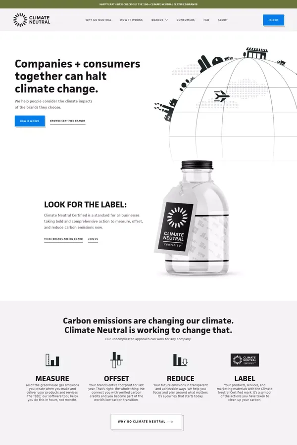 Climate Neutral Certified - website design inspiration