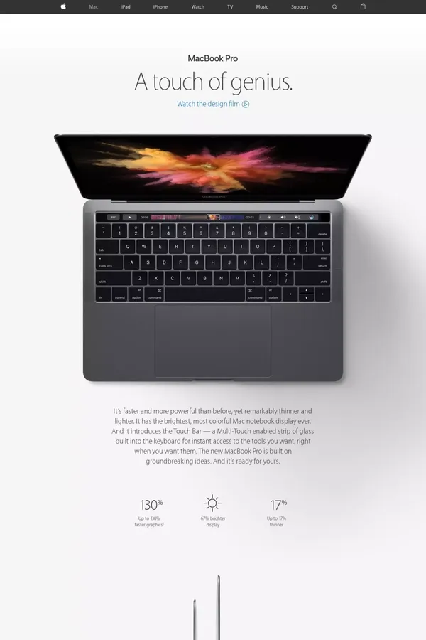 MacBook Pro - Apple - Landing design inspiration