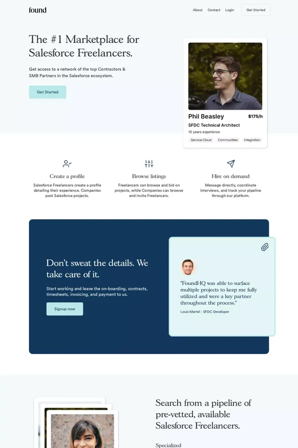 FoundHQ - Landing design inspiration