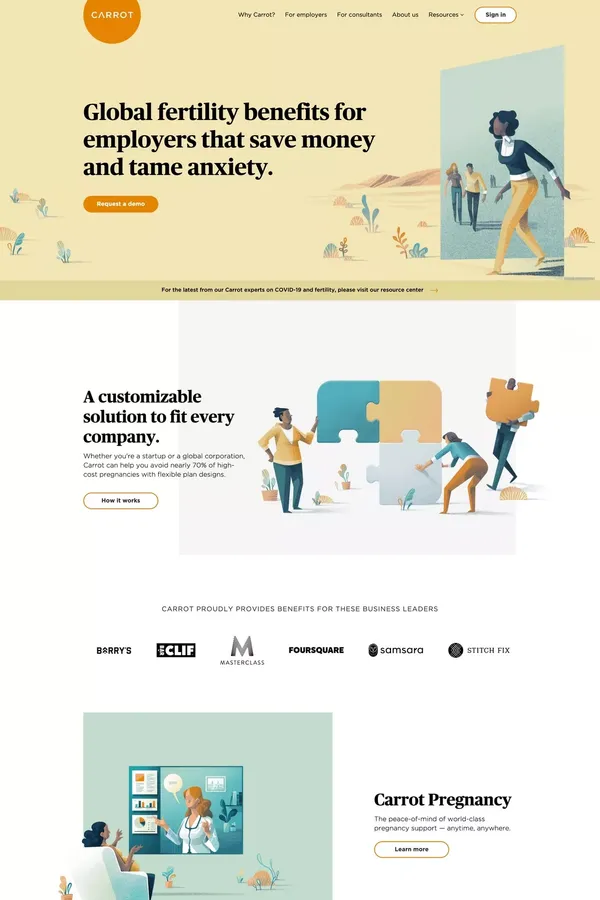 Fertility Benefits  | Carrot - Landing design inspiration