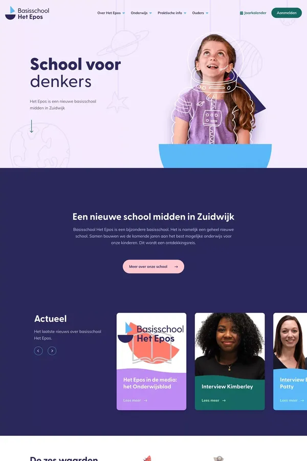 Homepage - Basisschool Het Epos - Zuidwijk - Landing design inspiration