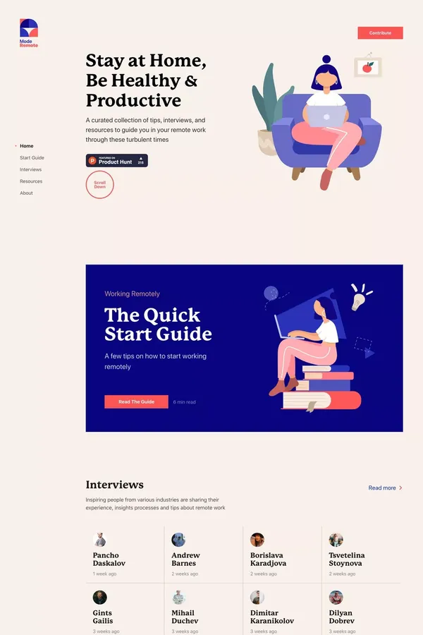 Mode Remote - Landing design inspiration