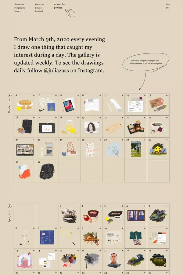 Daily Drawings 2020 - Portfolio design inspiration