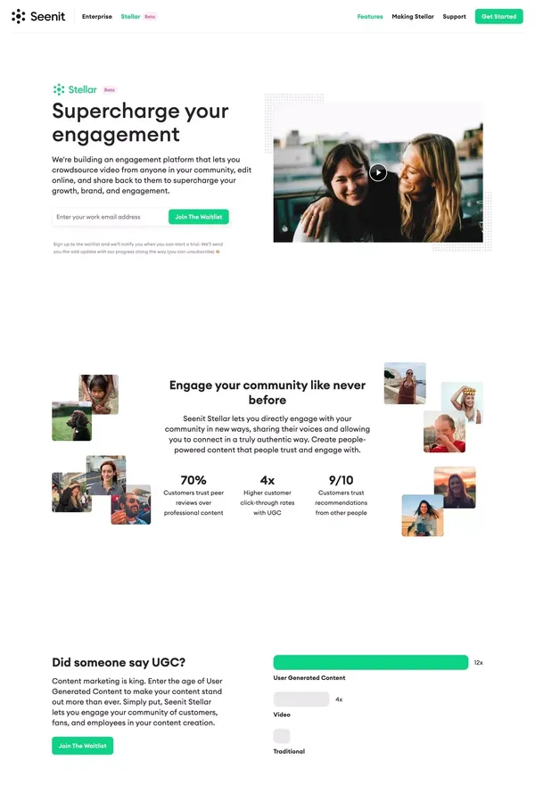 Seenit | Join the waitlist for Stellar - Landing design inspiration
