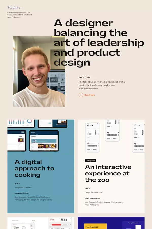 Portfolio - Frederick Jan Andersen - Portfolio design inspiration