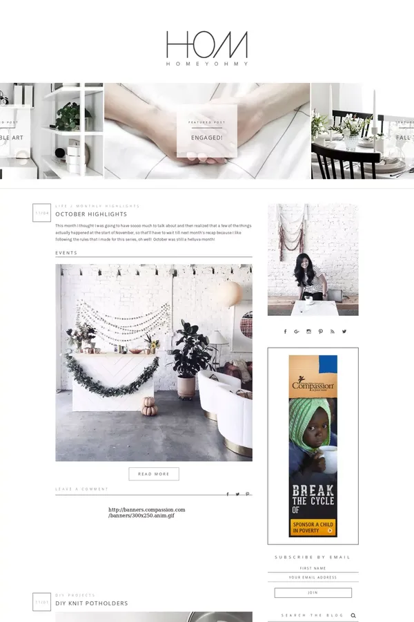 Homey Oh My - DIY Home and Design - Blog design inspiration