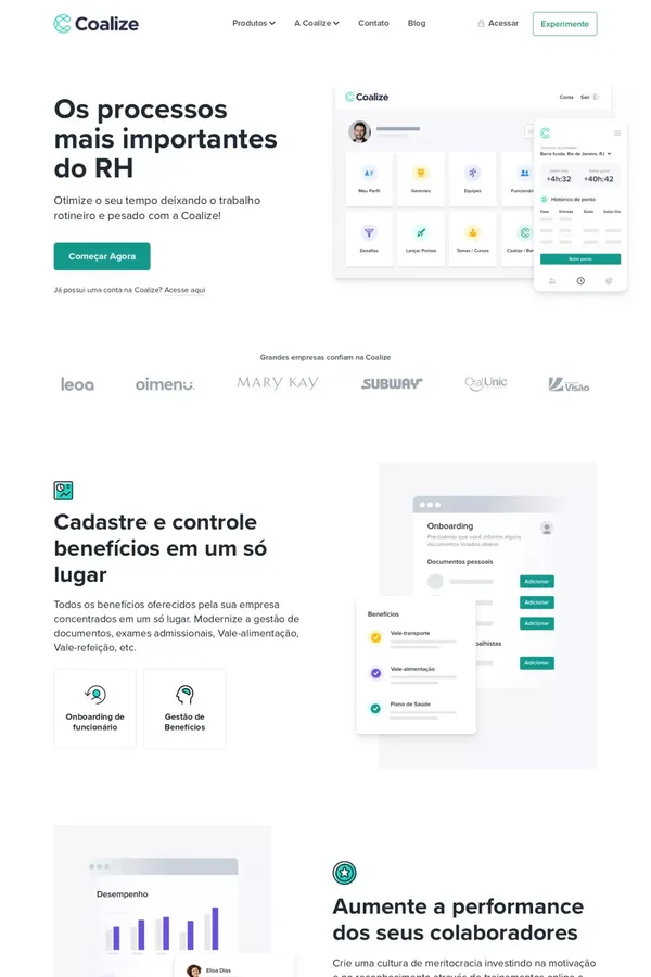 Coalize | A plataforma dos profissionais de RH - Landing design inspiration