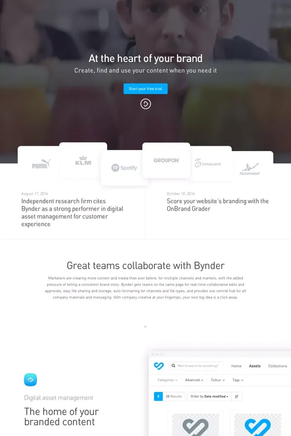 Digital asset management software and branding automation - Landing design inspiration