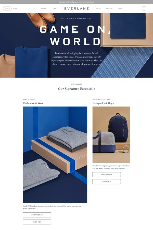 Everlane - Ecommerce design inspiration