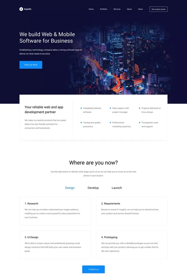 Appello – Leading Software Developers - Landing design inspiration