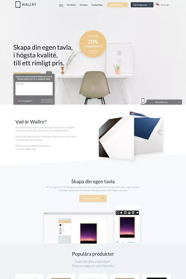 Wallry – Skapa din tavla - Landing design inspiration