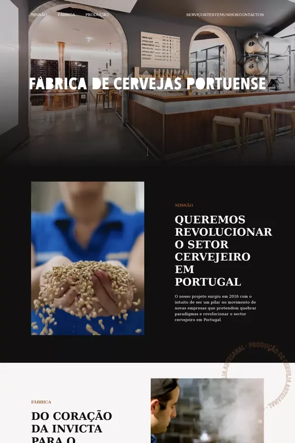Fábrica de Cervejas Portuense - website design inspiration