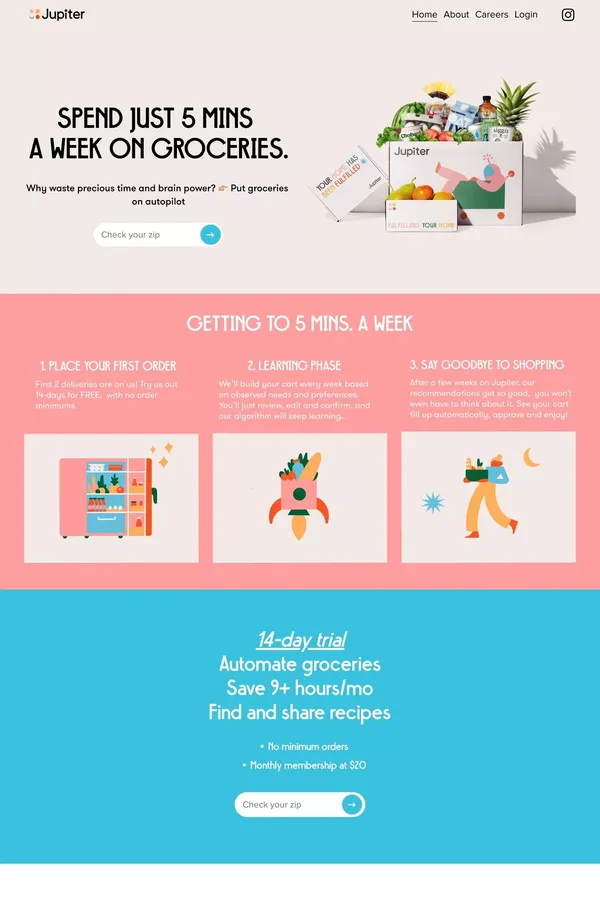 Put groceries on autopilot - Landing design inspiration