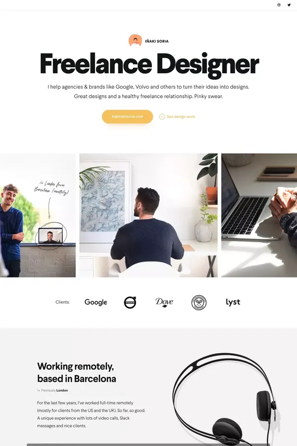 Iñaki Soria - Freelance Designer - Portfolio design inspiration