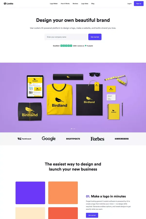 Logo Design & Brand Identity Platform for Entrepreneurs | Looka - Landing design inspiration
