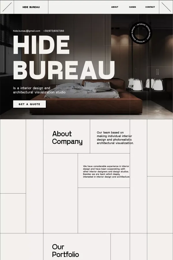 Hide Bureau - Portfolio design inspiration