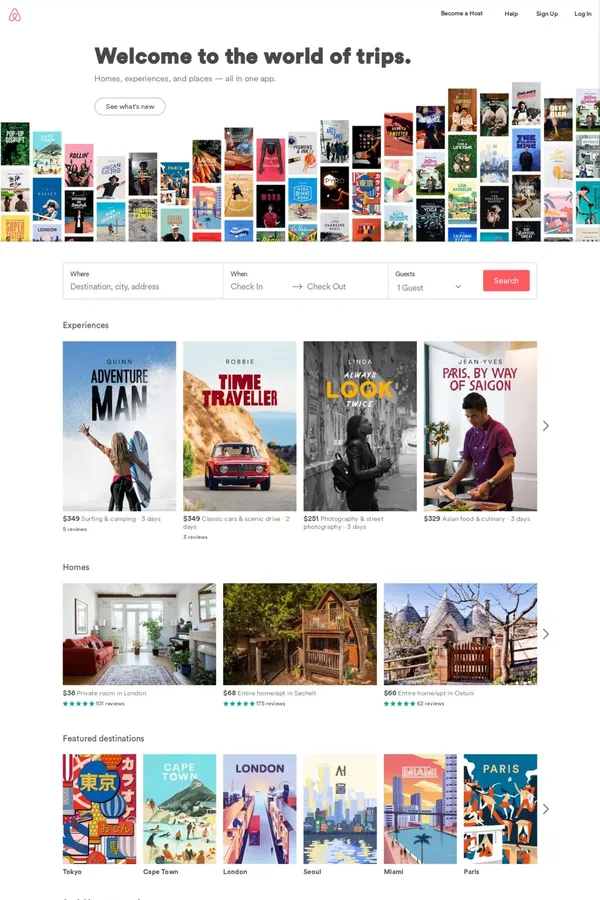 Vacation Rentals, Homes, Apartments & Rooms for Rent - Airbnb - Landing design inspiration